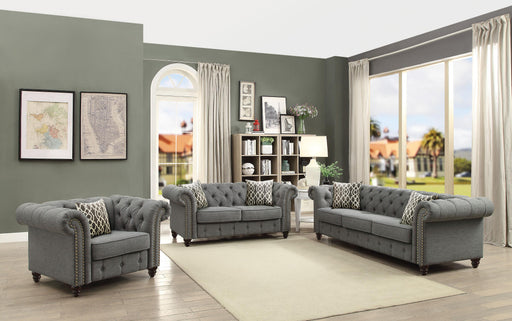 Aurelia Gray Linen Sofa w/2 Pillows - Home Furniture And More (Brentwood, MD)