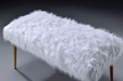 Bagley II White Faux Fur & Gold Bench - Home Furniture And More (Brentwood, MD)