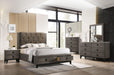 Avantika Fabric & Rustic Gray Oak Eastern King Bed (Storage) - Home Furniture And More (Brentwood, MD)