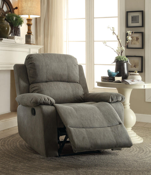 Bina Gray Polished Microfiber Recliner (Motion) - Home Furniture And More (Brentwood, MD)