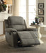 Bina Gray Polished Microfiber Recliner (Motion) - Home Furniture And More (Brentwood, MD)