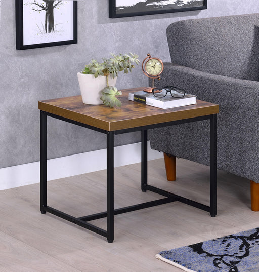 Bob Weathered Oak & Black End Table - Home Furniture And More (Brentwood, MD)
