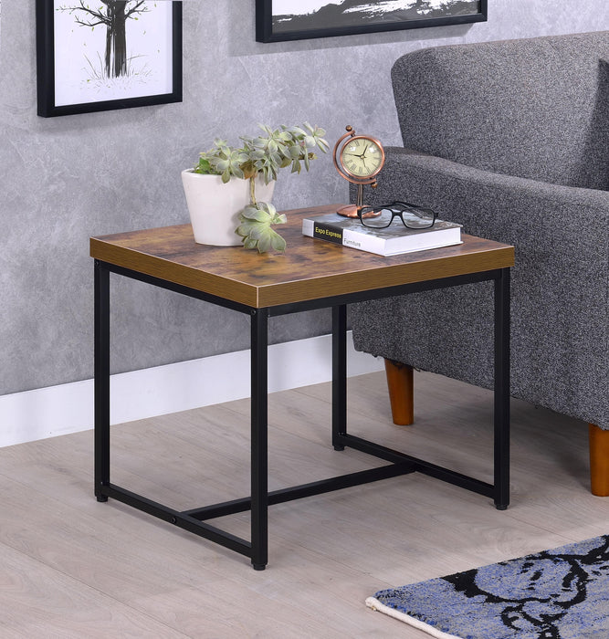 Bob Weathered Oak & Black End Table - Home Furniture And More (Brentwood, MD)