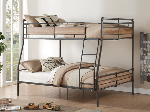 Brantley II Sandy Black & Dark Bronze Hand-Brushed Full XL/Queen Bunk Bed - Home Furniture And More (Brentwood, MD)