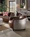 Brancaster Retro Brown Top Grain Leather & Aluminum Chair - Home Furniture And More (Brentwood, MD)