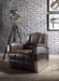 Brancaster Retro Brown Top Grain Leather & Aluminum Accent Chair - Home Furniture And More (Brentwood, MD)