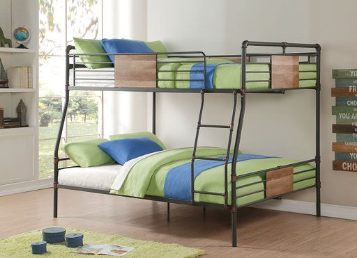 Brantley Sandy Black & Dark Bronze Hand-Brushed Full XL/Queen Bunk Bed - Home Furniture And More (Brentwood, MD)