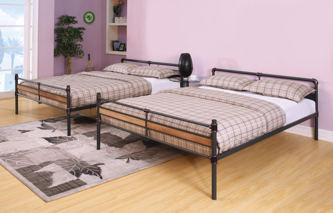 Brantley II Sandy Black & Dark Bronze Hand-Brushed Bunk Bed (Queen/Queen) - Home Furniture And More (Brentwood, MD)