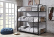 Brantley Sandy Black & Dark Bronze Hand-Brushed Bunk Bed (Triple Twin) - Home Furniture And More (Brentwood, MD)