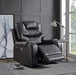 Braylon Magnetite PU Recliner (Power Motion) - Home Furniture And More (Brentwood, MD)
