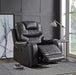 Braylon Magnetite PU Recliner (Motion) - Home Furniture And More (Brentwood, MD)