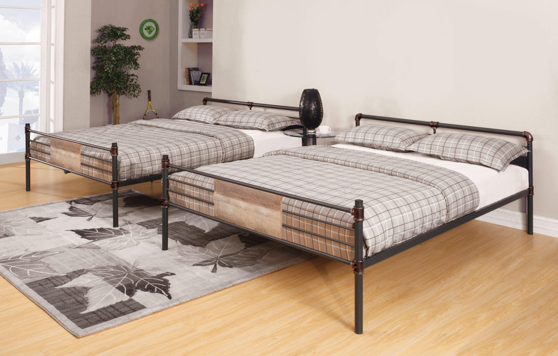 Brantley Sandy Black & Dark Bronze Hand-Brushed Bunk Bed (Queen/Queen) - Home Furniture And More (Brentwood, MD)