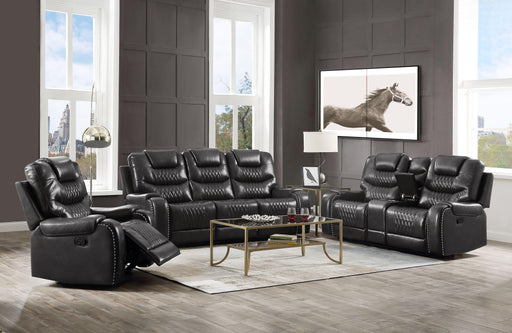 Braylon Magnetite PU Sofa (Motion) - Home Furniture And More (Brentwood, MD)