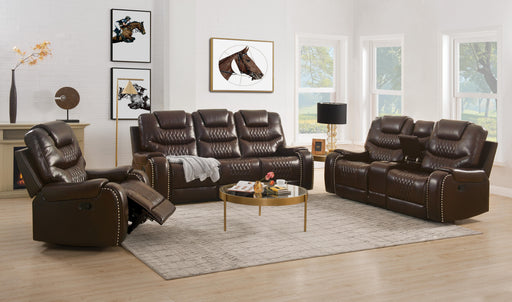 Braylon Brown PU Sofa (Motion) - Home Furniture And More (Brentwood, MD)