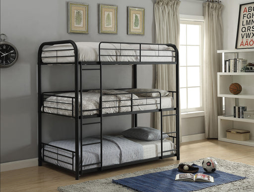 Cairo Sandy Black Bunk Bed (Triple Full) - Home Furniture And More (Brentwood, MD)
