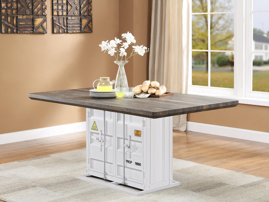 Cargo Antique Walnut & White Dining Table - Home Furniture And More (Brentwood, MD)
