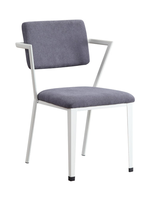 Cargo Gray Fabric & White Chair - Home Furniture And More (Brentwood, MD)