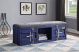 Cargo Gray Fabric & Blue Bench (Storage) - Home Furniture And More (Brentwood, MD)