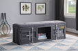 Cargo Gray Fabric & Gunmetal Bench (Storage) - Home Furniture And More (Brentwood, MD)