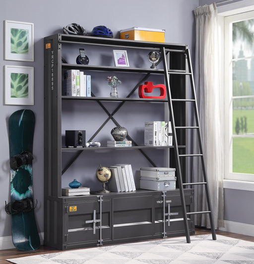 Cargo Gunmetal Bookshelf & Ladder - Home Furniture And More (Brentwood, MD)