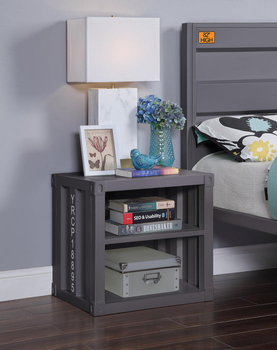 Cargo Gunmetal Nightstand (USB) - Home Furniture And More (Brentwood, MD)