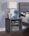 Cargo Gunmetal Nightstand (USB) - Home Furniture And More (Brentwood, MD)