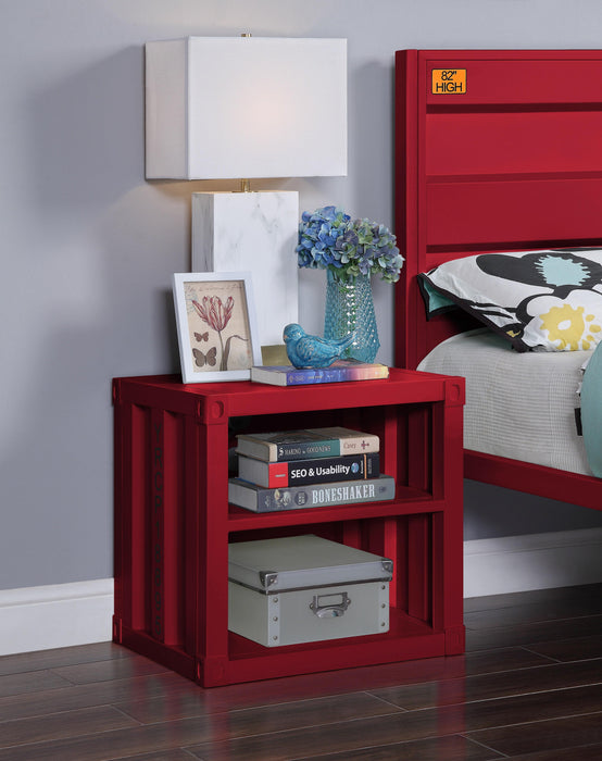 Cargo Red Nightstand (USB) - Home Furniture And More (Brentwood, MD)