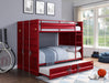 Cargo Red Bunk Bed (Full/Full) - Home Furniture And More (Brentwood, MD)