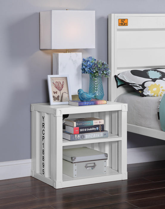 Cargo White Nightstand (USB) - Home Furniture And More (Brentwood, MD)