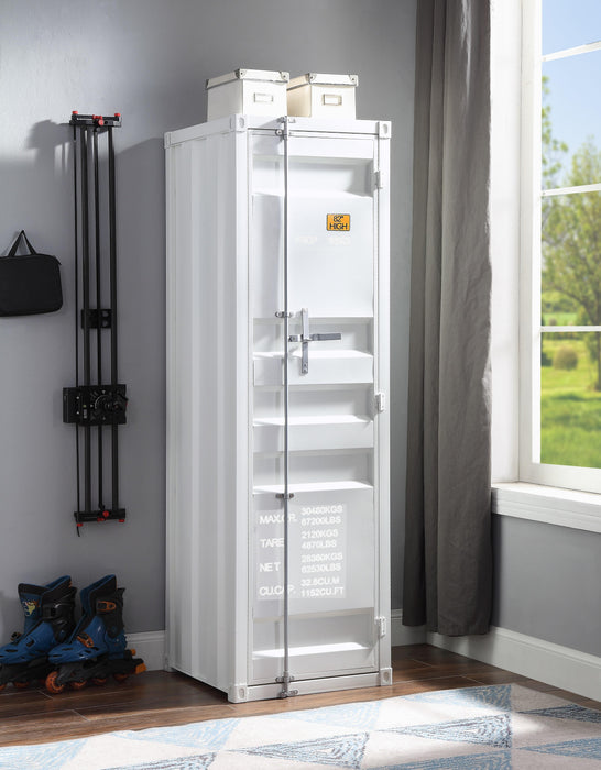 Cargo White Wardrobe (Single Door) - Home Furniture And More (Brentwood, MD)