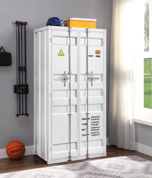 Cargo White Wardrobe (Double Door) - Home Furniture And More (Brentwood, MD)