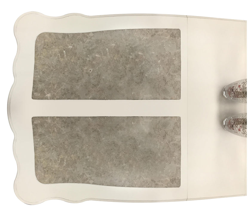 Chantelle Marble & Pearl White Dining Table - Home Furniture And More (Brentwood, MD)