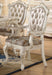 Chantelle Rose Gold PU & Pearl White Arm Chair - Home Furniture And More (Brentwood, MD)