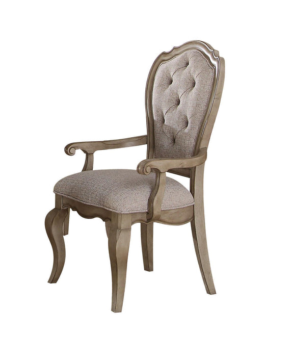 Chelmsford Beige Fabric & Antique Taupe Arm Chair - Home Furniture And More (Brentwood, MD)