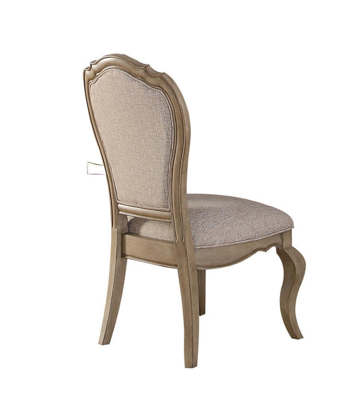 Chelmsford Beige Fabric & Antique Taupe Side Chair - Home Furniture And More (Brentwood, MD)