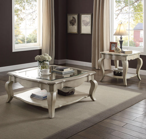 Chelmsford Antique Taupe & Clear Glass Coffee Table - Home Furniture And More (Brentwood, MD)