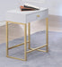 Coleen White & Brass Side Table - Home Furniture And More (Brentwood, MD)