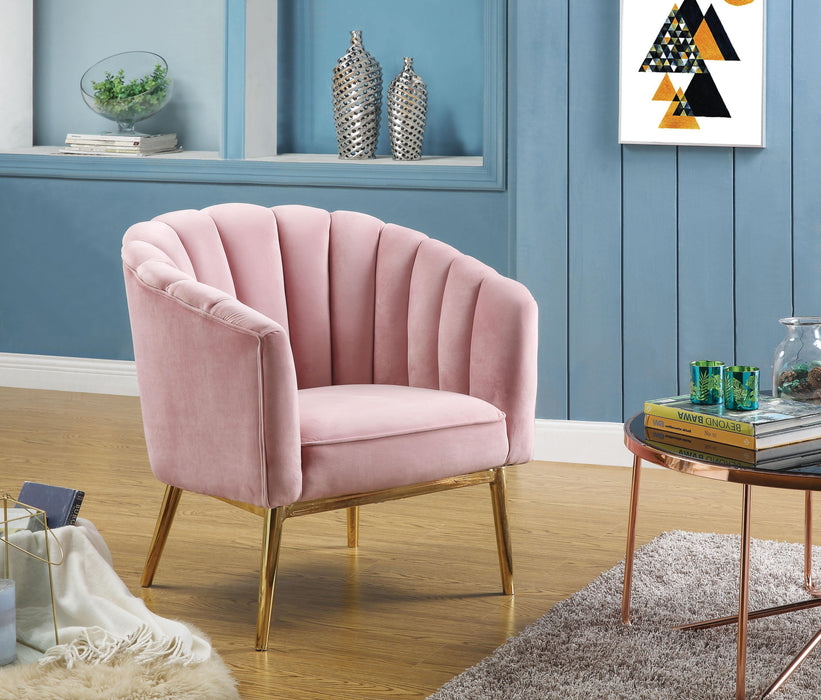 Colla Blush Pink Velvet & Gold Accent Chair - Home Furniture And More (Brentwood, MD)