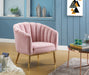 Colla Blush Pink Velvet & Gold Accent Chair - Home Furniture And More (Brentwood, MD)