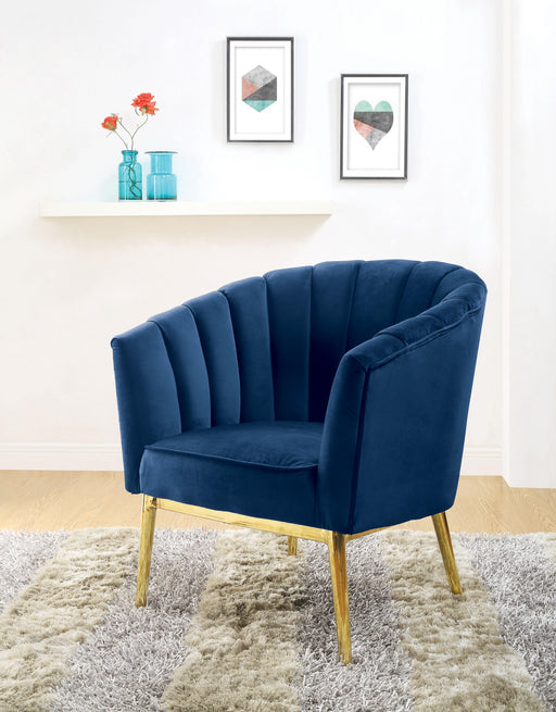 Colla Midnight Blue Velvet & Gold Accent Chair - Home Furniture And More (Brentwood, MD)