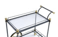 Cyrus Black/Gold & Clear Glass Serving Cart - Home Furniture And More (Brentwood, MD)