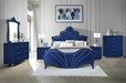 Dante Blue Velvet Queen Bed - Home Furniture And More (Brentwood, MD)