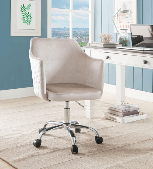 Cosgair Champagne Velvet & Chrome Office Chair - Home Furniture And More (Brentwood, MD)