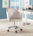 Cosgair Champagne Velvet & Chrome Office Chair - Home Furniture And More (Brentwood, MD)
