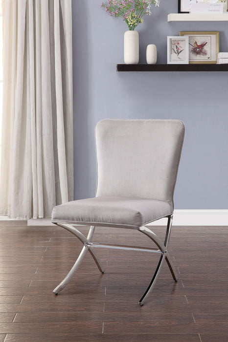 Daire Velvet & Chrome Side Chair - Home Furniture And More (Brentwood, MD)