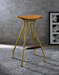 Dragea Whiskey PU & Gold Bar Stool - Home Furniture And More (Brentwood, MD)
