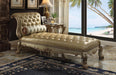 Dresden Bone PU & Gold Patina Chaise & Pillow - Home Furniture And More (Brentwood, MD)