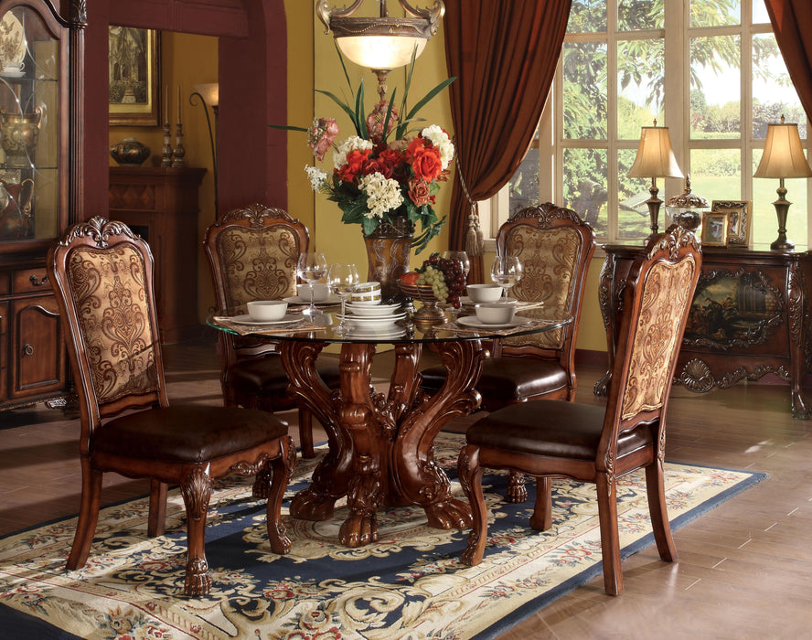 Dresden Cherry Oak & Clear Glass Dining Table - Home Furniture And More (Brentwood, MD)