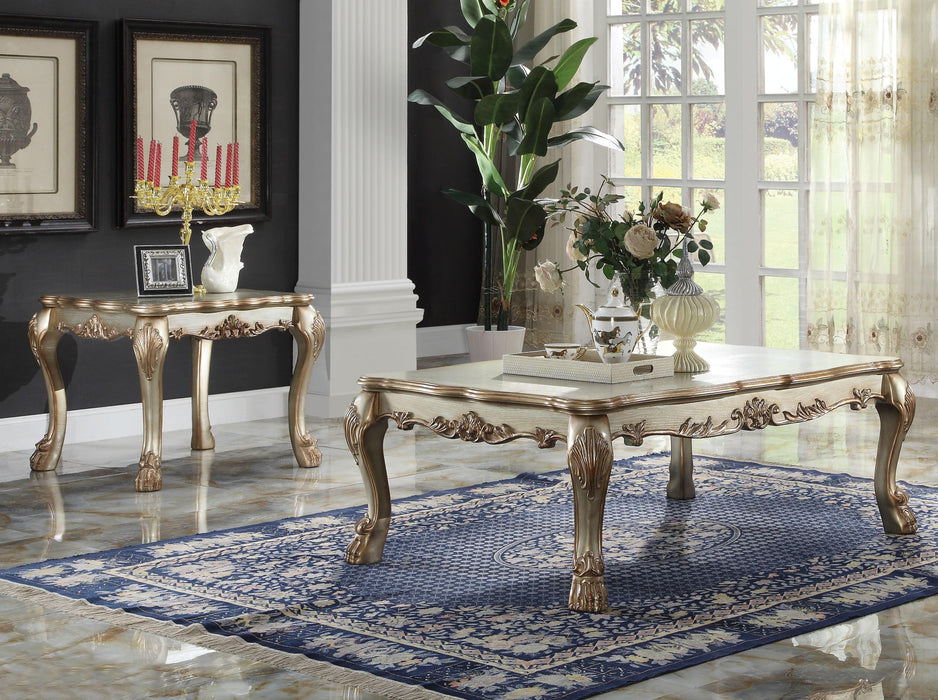 Dresden Gold Patina & Bone Coffee Table - Home Furniture And More (Brentwood, MD)