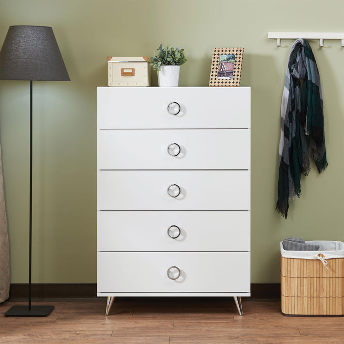 Elms White Chest - Home Furniture And More (Brentwood, MD)